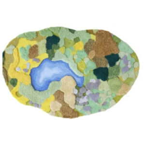 design file of forest lake tufted rug in oval shape