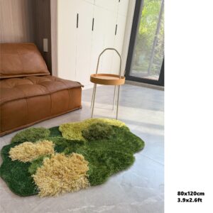 green-area-rug-with-abstract-moss-field-design-high-low-pile-mixed-contemporary-organic-look-for-natural-home-decor