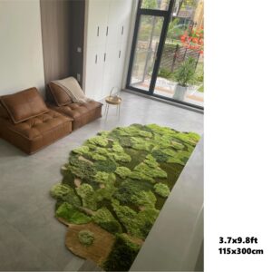 Plush Moss Green Nursery Rug