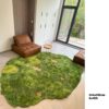green-plush-fluffy-rug-livingroom-decor