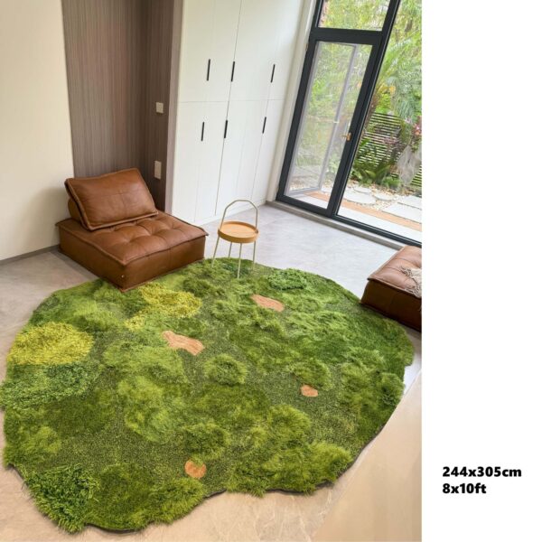 green-plush-fluffy-rug-livingroom-decor