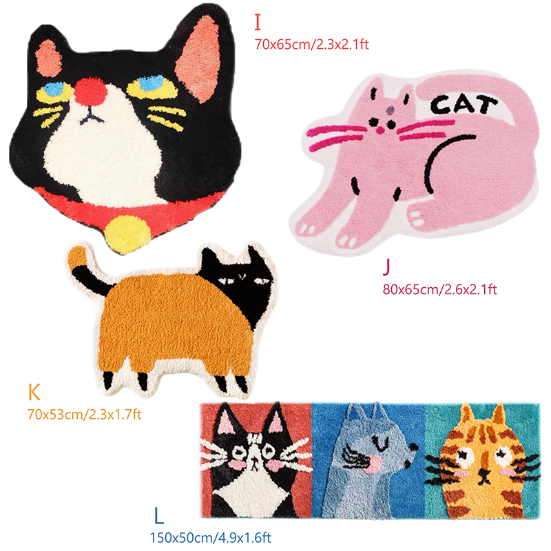 Cat Shaped Area Rug, Bathmat Ultra Soft, Non-Slip, Machine Washable, Gifts for Kids - Image 3